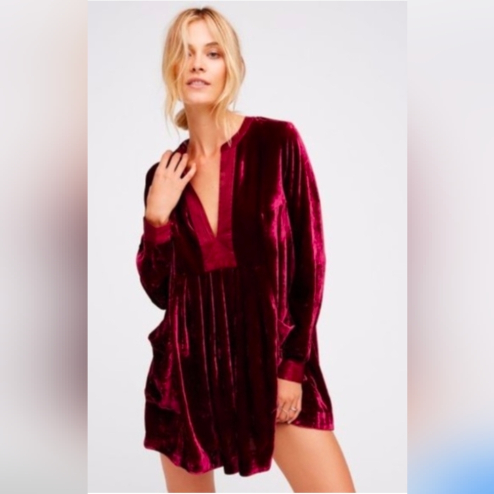 FP 'Choose Me' pleated velvet mini